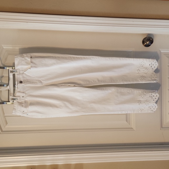 Charter Club Pants - NEW Charter Club White Jeans With Cutout Leg Details